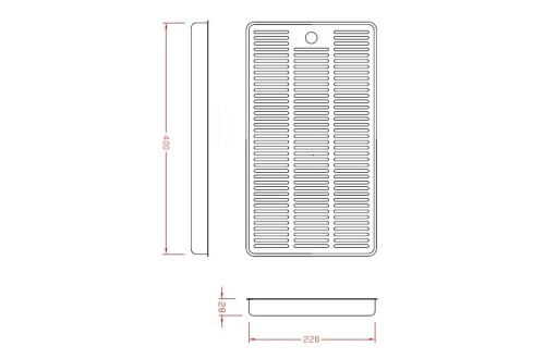 Raccogligocce inox 40x22