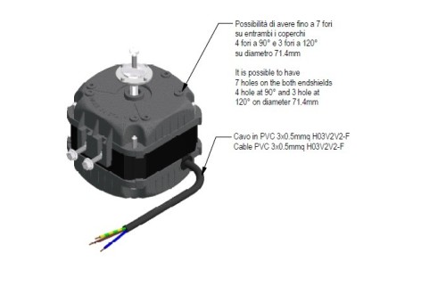 Motoventola Penta 5W EMI 5-82-1305 con Fissaggio Pentavalente