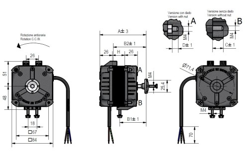 Motoventola Penta 5W EMI 5-82-1305 con Fissaggio Pentavalente